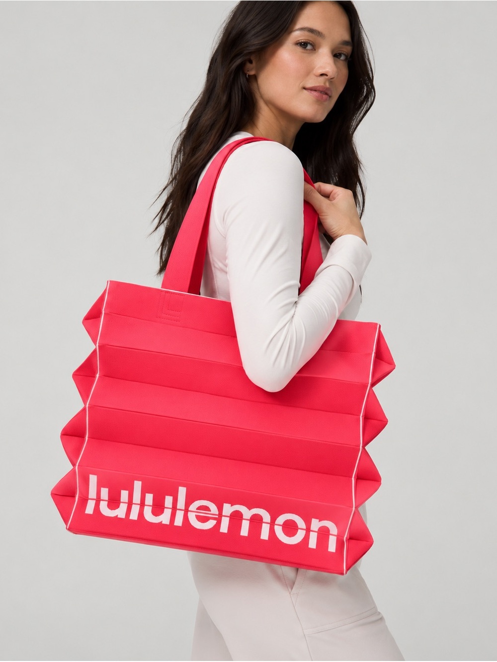 #1019 NWT lululemon Fold It Hold It Tote Bag 22L Star Burst Pink